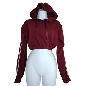 Roma Concept Burgundy Cropped Hoodie